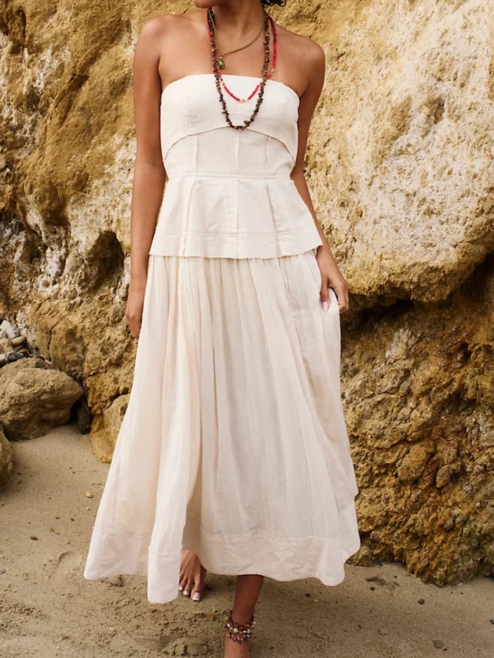 Free People Milán Strapless Midi Dress